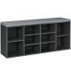 Costway - Entryway Padded Shoe Storage Bench 10-Cube Organizer Bench Adjustable - Grey