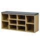 Costway - Entryway Padded Shoe Storage Bench 10-Cube Organizer Bench Adjustable - Natural
