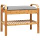 Costway - Shoe Rack Bench Bamboo W/Cushioned Seat&Storage Shelf Padded Seat Shoe Bench - Natural and Grey