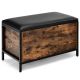 Costway Entryway Storage Bench Flip Top Ottoman Bed End Stool w/Padded Seat - Dark Brown, Black