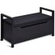 Costway - Shoe Bench Storage Rack Cushion Seat Ottoman Bedroom Hallway Entryway - Black