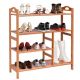 Costway - 4 Tier Multifunction Bamboo Shoe Rack Boot Tower Shelf Storage Organizer Stand - wood