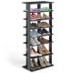 Costway - Patented 7-Tier Dual Shoe Rack Practical Free Standing Shelves Storage Shelves Concise - Black