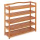 Costway - 5-Tier Wood Shoe Rack Freestanding Large Shoe Storage Organizer Heavy-duty - Reddish Brown