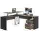 Bestier L-Shaped Gaming Desk with Drawers and Monitor Stand - 55.7