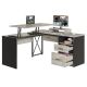 Bestier L-Shaped Gaming Desk with Drawers and Monitor Stand - 55.7