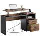 Bestier Gaming Lift Top Desk with Outlet and File Cabinet - 60
