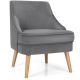 Costway Velvet Upholstered Accent Chair with Rubber Wood Legs - Gray