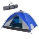Costway - 4 Person Instant Pop-up Camping Tent 2-in-1 Double-Layer Waterproof Tent - Blue