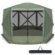 Costway - 11.5 X 11.5 FT 6-Sided Pop-up Screen House Tent With 2 Wind Panels for Camping Green - Green