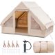 Costway - Inflatable Camping Tent 2-6 People Cotton Glamping Tent for Family Camping - Beige