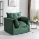 Bestier 35.4in Wide Modern Stylish Upholstered Swivel Barrel Chair with Removable Backrest and Cushion - Green
