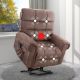 Bestier - Fabric Power Lift Recliner with 8-Point Vibration Heating Massage and Rolled Handrail Assistance Recliner with USB - Taupe