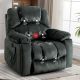Bestier Green Oversize Power Lift Recliner Chair with Massage and Heating - Gray