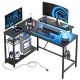 Bestier - L-Shaped Computer Desk with LED Lights and Monitor Stand - 48