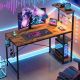 Bestier - Rectangular Gaming Desk with LED Lights - 44