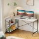 Bestier - Small L-Shaped Corner Gaming Desk with Storage Shelves - 55