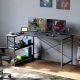 Bestier - Small L-Shaped Corner Gaming Desk with Storage Shelves - 55