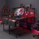 Bestier - Gaming Desk with LED Lights and Adjustable Shelves - 44