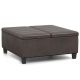 Simpli Home - Ellis Coffee Table Storage Ottoman - Distressed Brown