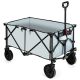 Costway - Folding Collapsible Wagon Utility Camping Cart W/Wheels & Adjustable Handle Grey - Grey