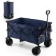 Costway - Folding Collapsible Wagon Utility Garden Cart w/ Wide Wheels Adjustable Handle Blue - Blue