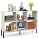Costway - 6 Cube Storage Shelf Organizer Bedroom Bookcase Square Cubby Cabinet - White