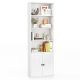Costway - 71'' Farmhouse Bookcase with Doors with 6 Shelves & 2-Door Cabinet for Bedroom - White