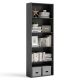 Costway - 5-Shelf Storage Bookcase Modern Multi-Functional Display Cabinet Furniture - Black