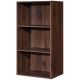 Costway 3 Open Shelf Bookcase Modern Multi-functional Storage Display Cabinet - Walnut