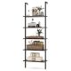 Costway - 5 Tier Ladder Shelf 71'' Height Wall-Mounted Bookshelf Display Storage Organizer - Brown