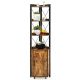 Costway - 6-Tier Corner Shelf Bookshelf Industrial Storage Rack Cabinet Rustic Plant Stand - Rustic Brown