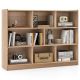 Costway - 8 Cube 3-Tier Open Wooden Bookshelf Toy Storage Organizer with Anti-toppling Kits - Natural