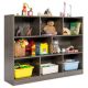 Costway - 3-tier Open Bookcase 8-Cube Bookshelf Storage Display Cabinet French Oak Grey - Gray