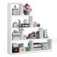 Costway - 6 Cubes Ladder Shelf Freestanding Corner Bookshelf Storage Bookcase Display Rack - White