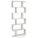 Costway - 6 Tier S-Shaped Bookshelf Storage Display Bookcase Decor Z-Shelf - White