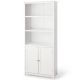 Costway - Bookcase Shelving Storage Wooden Cabinet Unit Standing Display Bookcase W/Doors - White