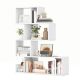 Costway - 1 PCS S-shaped Bookshelf Freestanding Stepped Etagere Bookcase with Anti-tipping Kits - White
