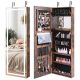 Costway - LED Mirror Jewelry Cabinet Wall/Door Mounted 47