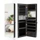 Costway - Mirror Jewelry Cabinet 96 LED Lights Wall Door Mounted Armoire w/ Makeup Rack - Black
