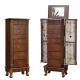Costway - Jewelry Cabinet Storage Chest Stand Organizer Necklace Wood - Brown
