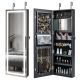 Costway - LED Mirror Jewelry Cabinet Wall/Door Mounted 47