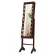 Costway - Mirrored Jewelry Cabinet Organizer w/18 LED lights - Brown