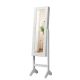 Costway - Mirrored Jewelry Cabinet Organizer w/18 LED lights - White