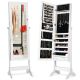 Costway - Mirrored Jewelry Cabinet Storage Organizer w/Box Drawers - White