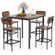 Costway 5-Piece Industrial Dining Table Set with Counter Height Table & 4 Bar Stools - Black