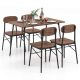 Costway 5-Piece Dining Table Set for 4 Modern Kitchen Dining Room Furniture Set - Rustic Brown