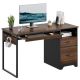 Bestier 48-Inch Gaming Desk with File and Storage Drawers, Open Writing Compartments - Cherry