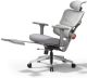Newtral - Ergonomic High Back Office Mesh Chair with Footrest, Adaptive Lumbar Support, Adjustable 4D Armrest Headrest Backrest - Gray