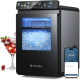 Ecozy - Smart Nugget Ice Maker Countertop, First Full-Color Smart Panel Ice Machine with APP Control, 44 lbs/24H